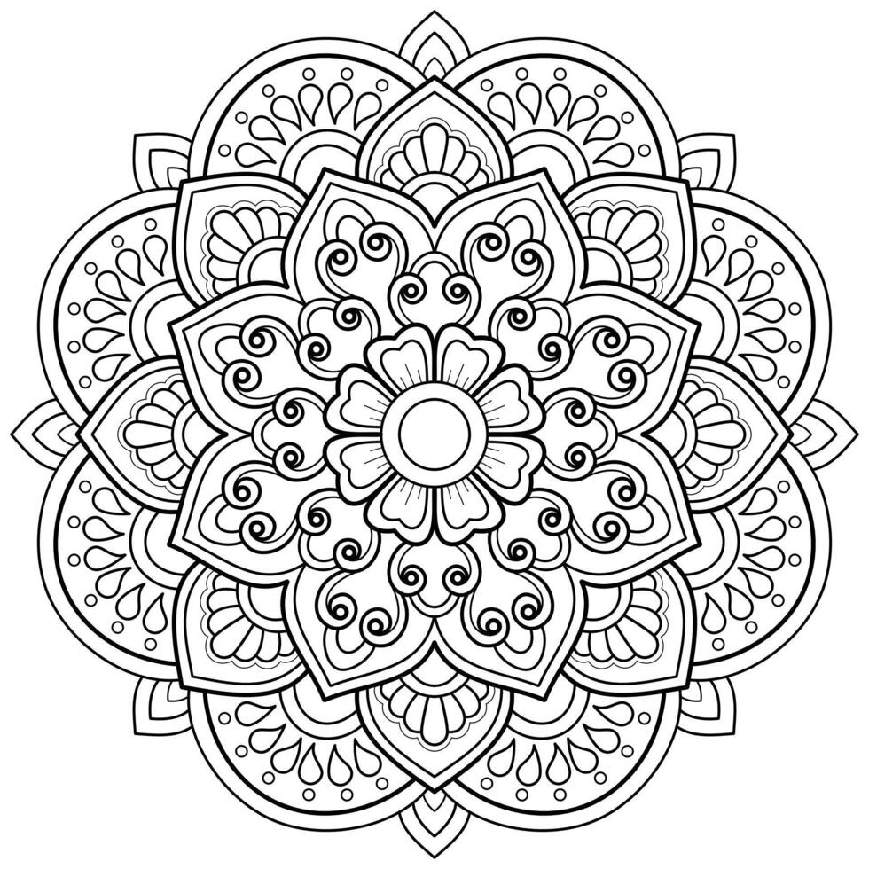 mandala art numérique motif art sur le mur livre de coloriage motif de dentelle le tatouage conception pour un papier peint peinture chemise et carrelage pochoir autocollant conception cercle décoratif ornement dans un style oriental ethnique vecteur