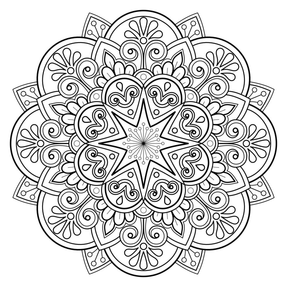 motif de mandala utilisé pour le livre de coloriage. conception de papier peint d'art vecteur