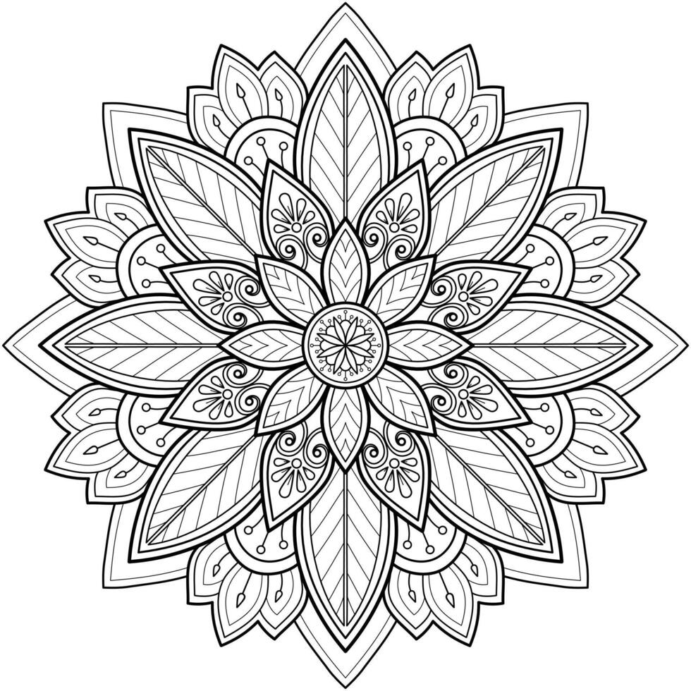 motif de mandala utilisé pour le livre de coloriage. conception de papier peint d'art vecteur