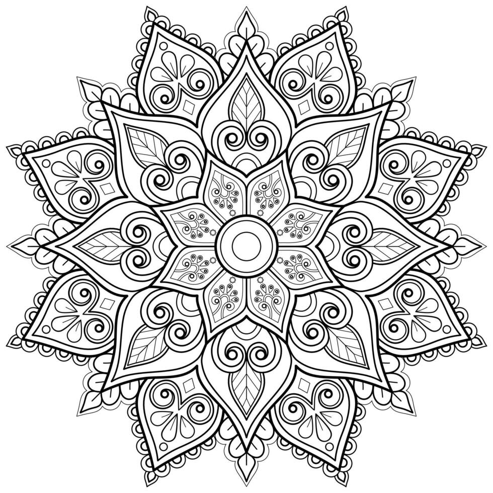 motif de mandala utilisé pour le livre de coloriage. conception de papier peint d'art vecteur