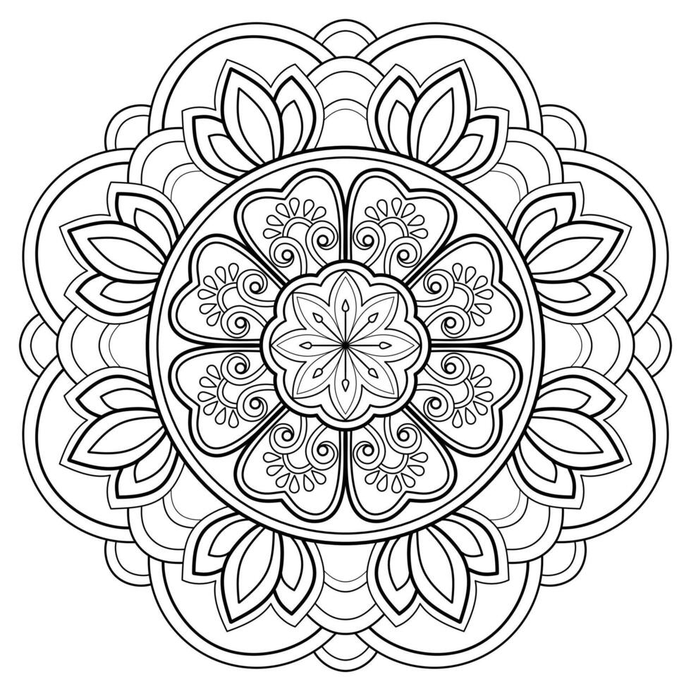 motif de mandala utilisé pour le livre de coloriage. conception de papier peint d'art vecteur