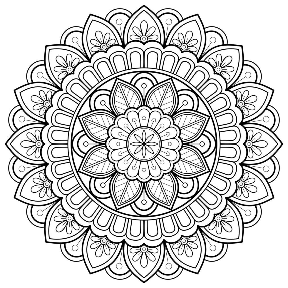 mandala art numérique motif art sur le mur livre de coloriage motif de dentelle le tatouage conception pour un papier peint peinture chemise et carrelage pochoir autocollant conception cercle décoratif ornement dans un style oriental ethnique vecteur