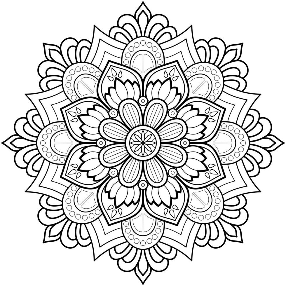 mandala art numérique motif art sur le mur livre de coloriage motif de dentelle le tatouage conception pour un papier peint peinture chemise et carrelage pochoir autocollant conception cercle décoratif ornement dans un style oriental ethnique vecteur