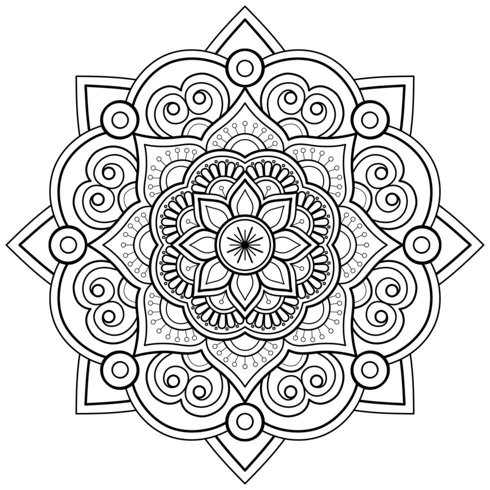 mandala art numérique motif art sur le mur livre de coloriage motif de dentelle le tatouage conception pour un papier peint peinture chemise et carrelage pochoir autocollant conception cercle décoratif ornement dans un style oriental ethnique vecteur