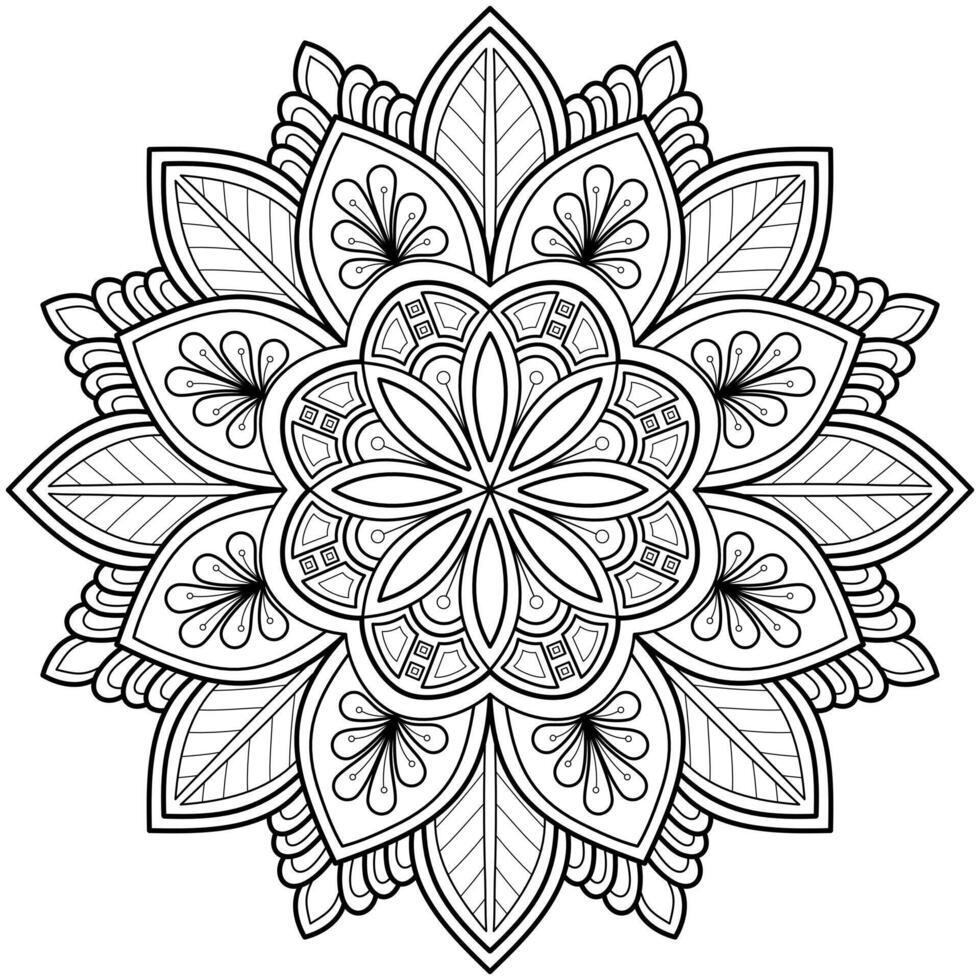 mandala art numérique motif art sur le mur livre de coloriage motif de dentelle le tatouage conception pour un papier peint peinture chemise et carrelage pochoir autocollant conception cercle décoratif ornement dans un style oriental ethnique vecteur