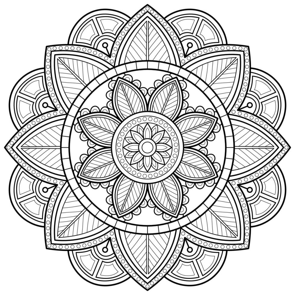 motif de mandala utilisé pour le livre de coloriage. conception de papier peint d'art vecteur