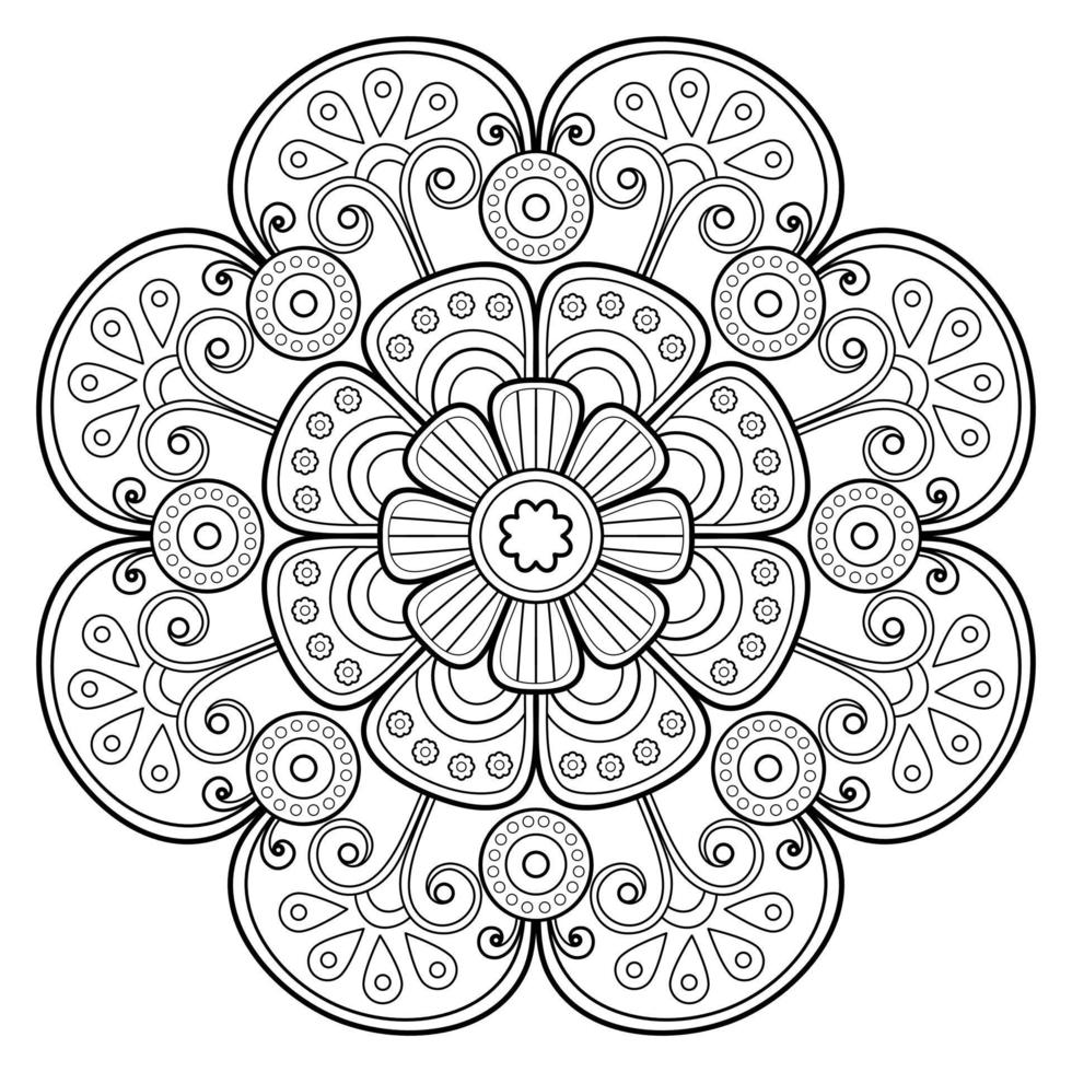 motif de mandala utilisé pour le livre de coloriage. conception de papier peint d'art vecteur