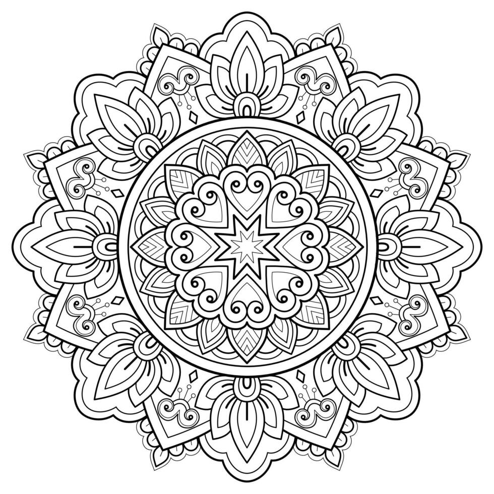 motif de mandala utilisé pour le livre de coloriage. conception de papier peint d'art vecteur