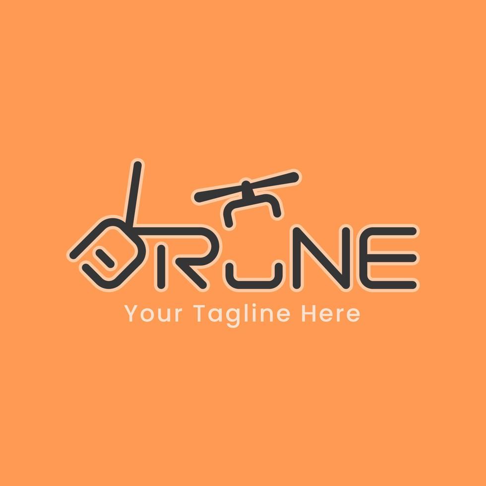 logo de drone avec style de lettre vecteur