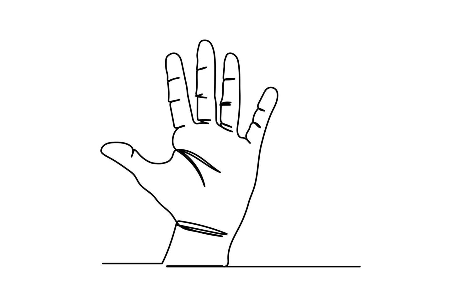 illustration vectorielle d'une seule ligne continue en agitant la main vecteur