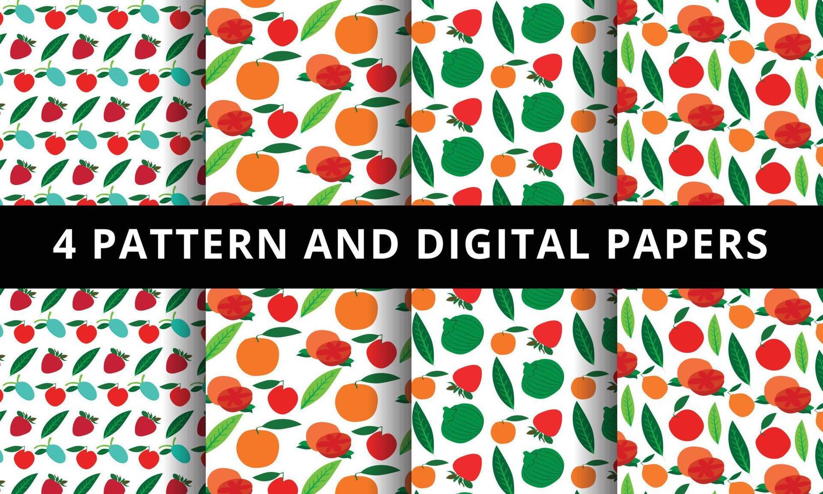 motif de fruits et papier numérique. motif de fruits vectoriels et papier numérique. vecteur