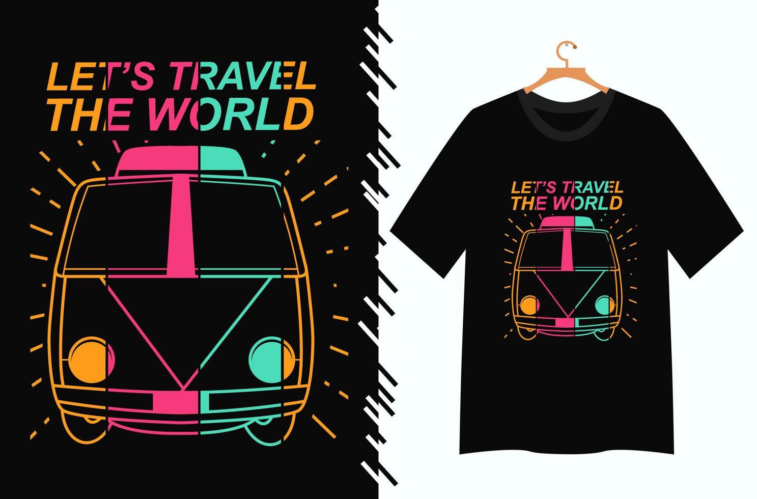 conception de t-shirt de devis de voyage vecteur