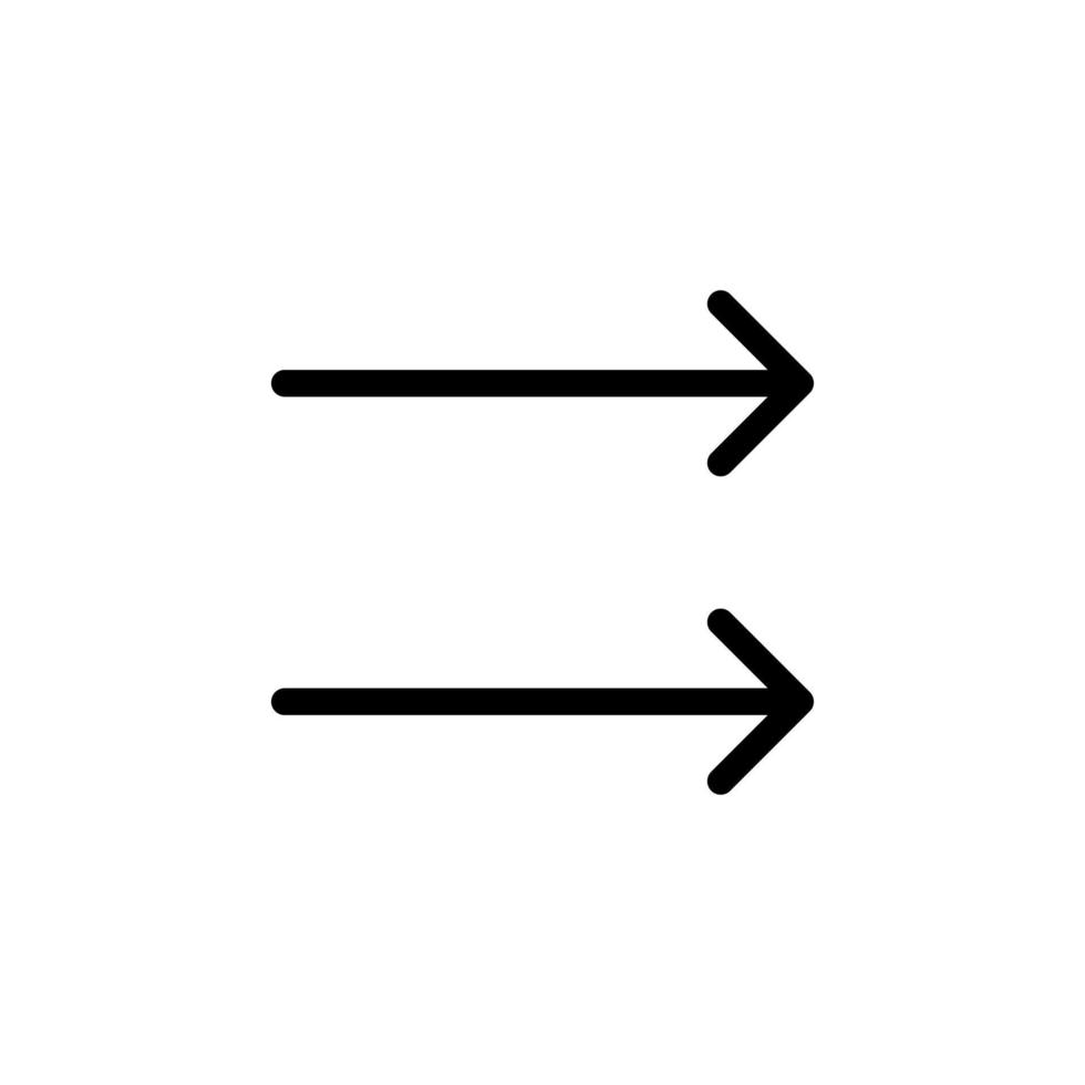 icône de ligne de symbole de signe de flèche adaptée à tout usage vecteur