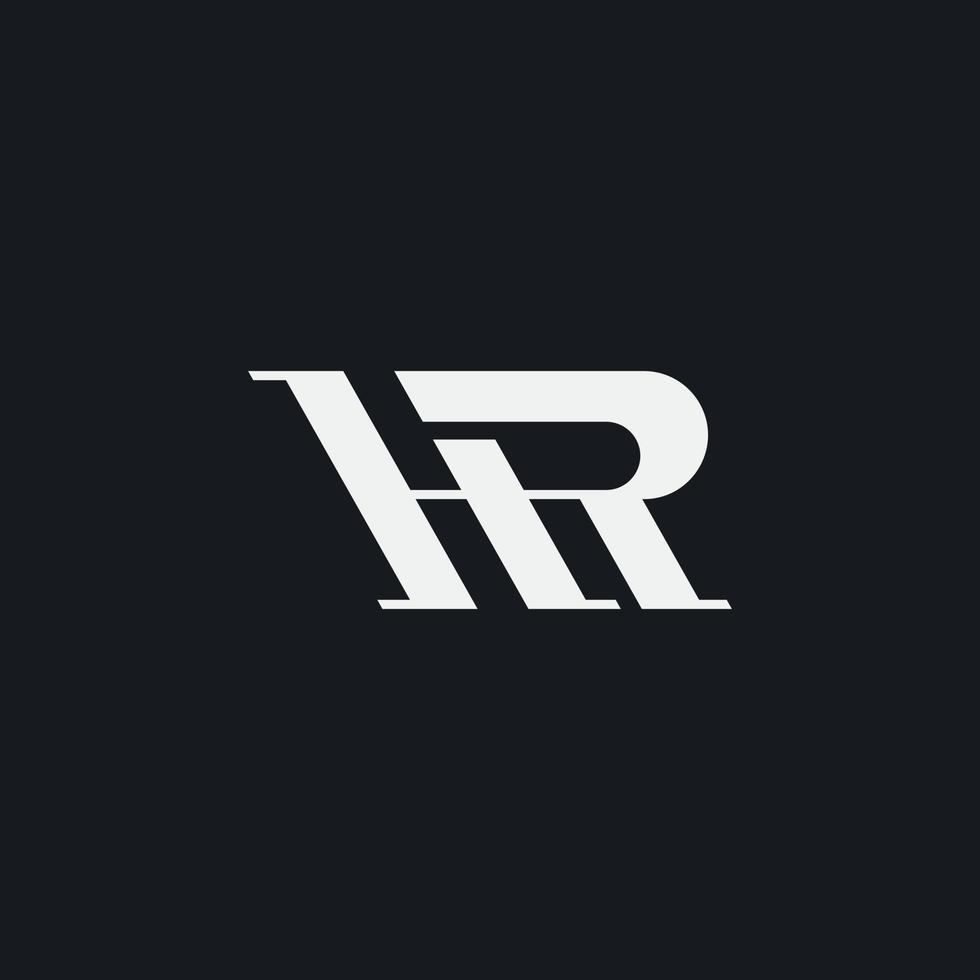 modèle initial de logo monogramme hr rh hr. logo d'icône de lettre initiale vecteur