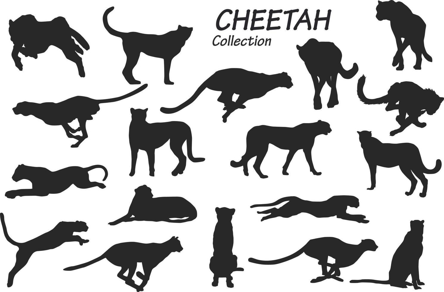 collection de silhouettes de guépard vecteur