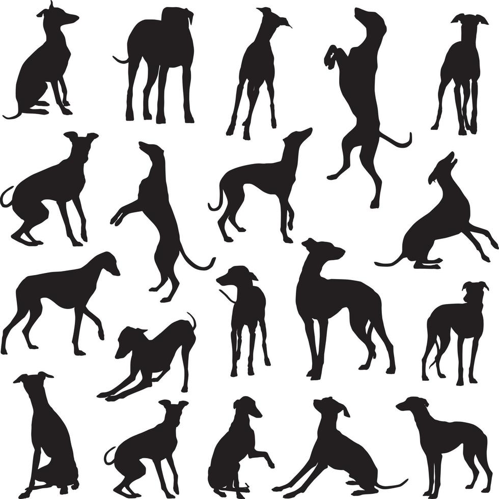 silhouettes de chien gris vecteur