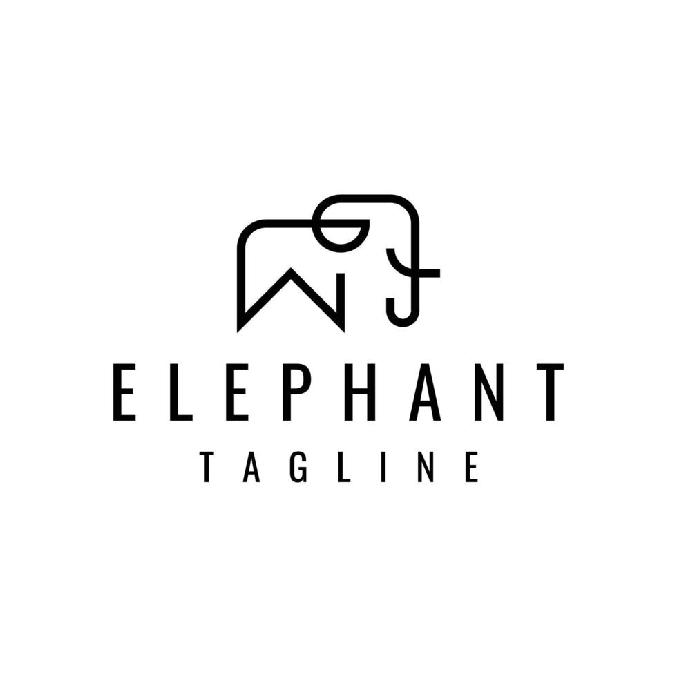 création de logo d'éléphant moderne et minimaliste vecteur