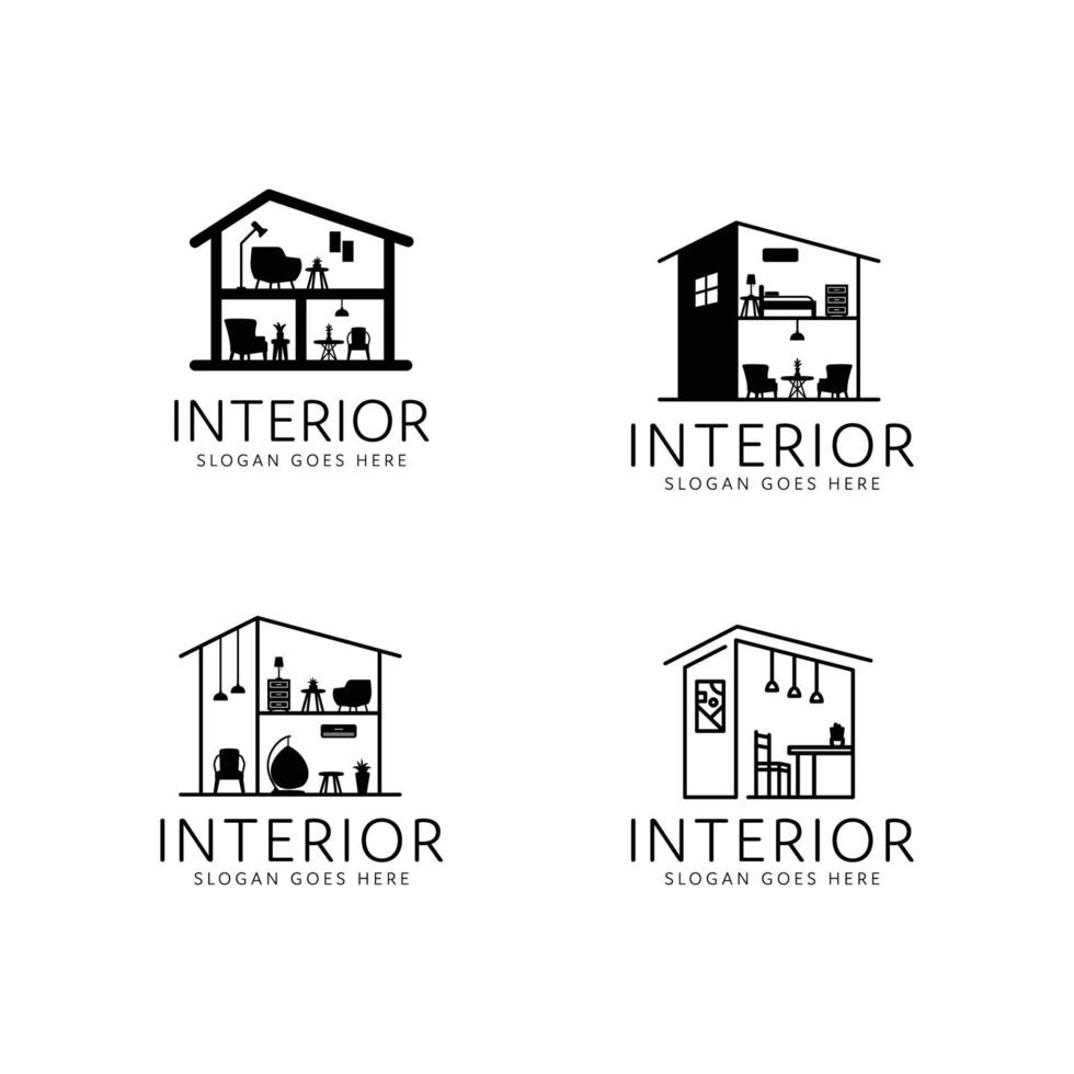 collection de logos intérieurs vecteur