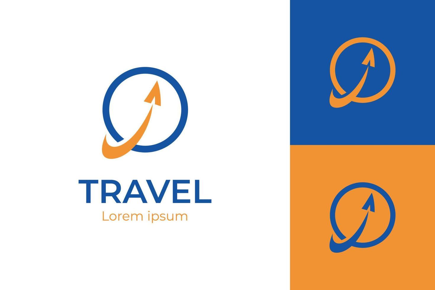 logo d'entreprise de chèque de voyage d'agence de couleur moderne. transport, conception de logo de livraison logistique vecteur