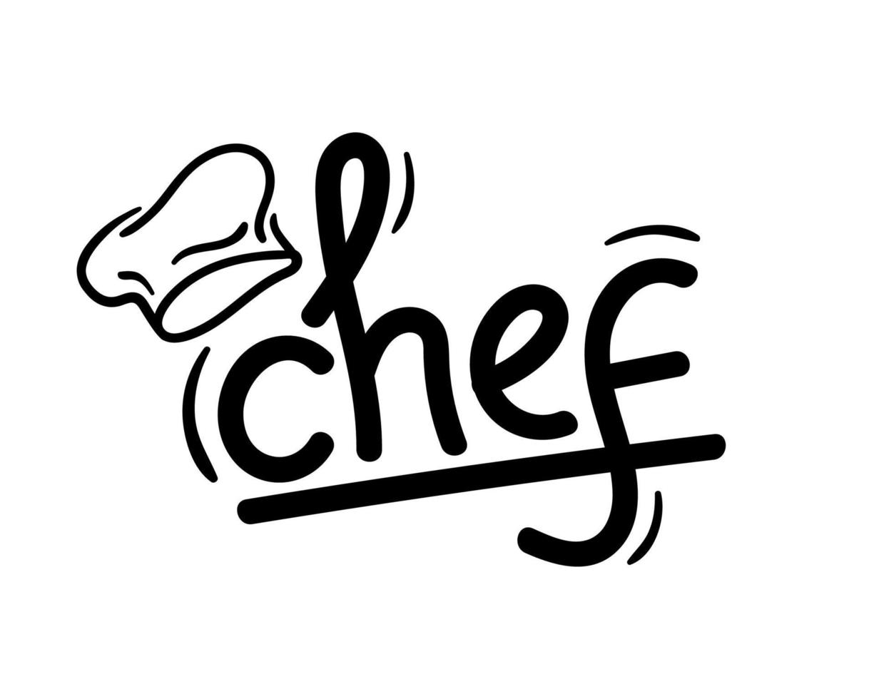 logo de chef de restaurant alimentaire avec illustration de chapeau de chef vecteur