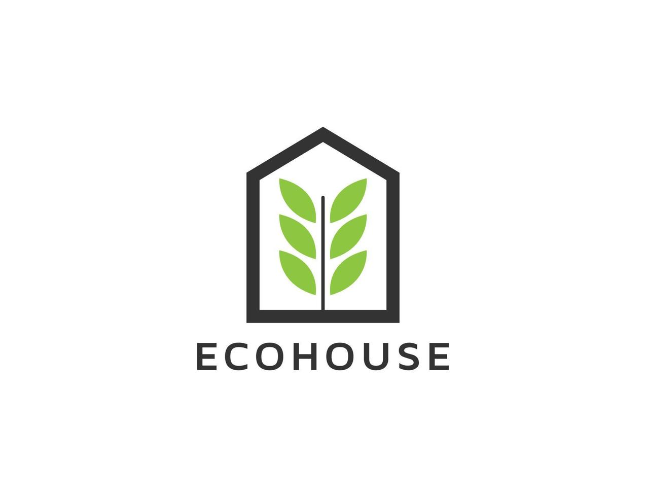 illustration de conception de logo de maison écologique vecteur