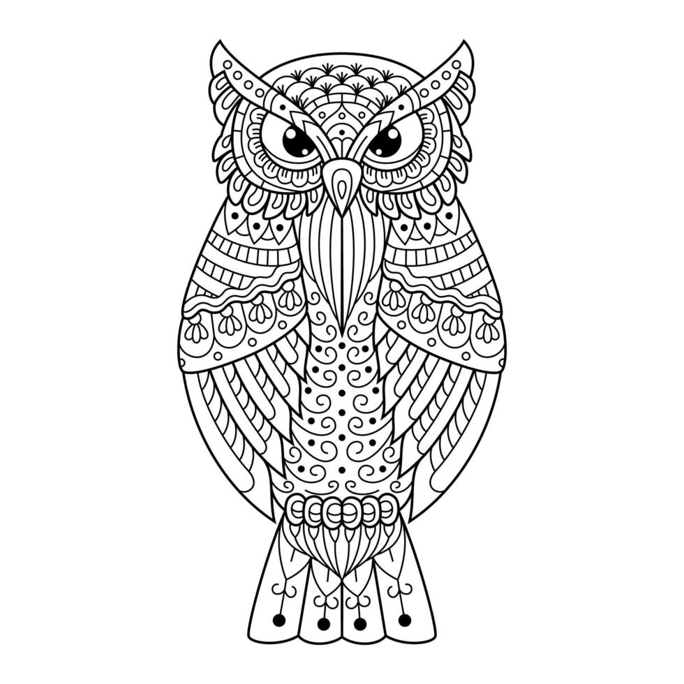 dessin au trait hibou vecteur