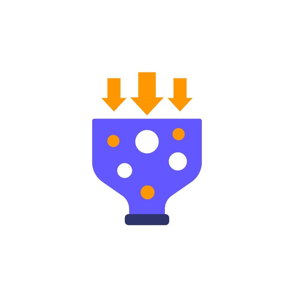 icône d'analyse de goulot d'étranglement, vecteur plat