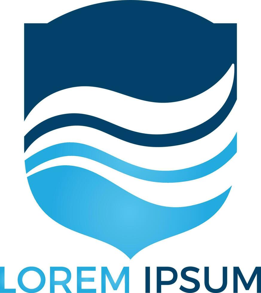 création de logo de vague d'eau. modèle d'identité d'entreprise avec de l'eau bleue. vecteur