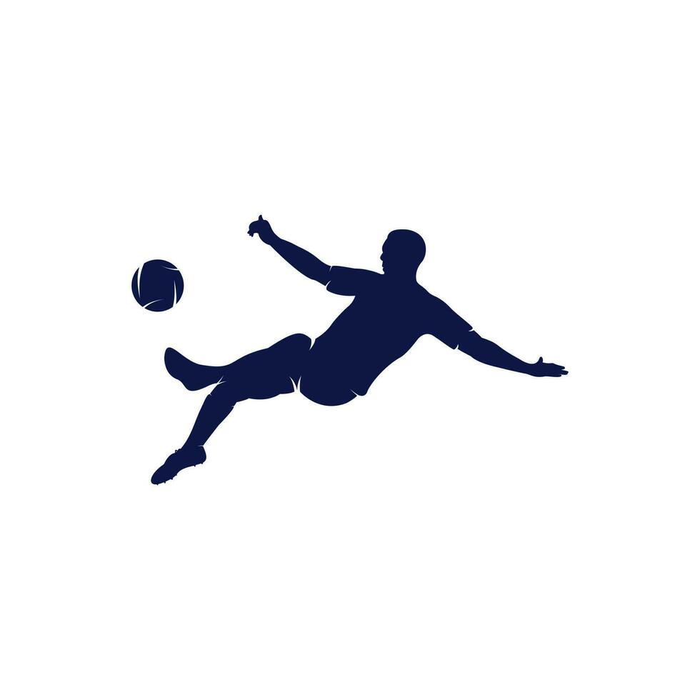 création vectorielle de football et de joueur de football homme logo. vecteur