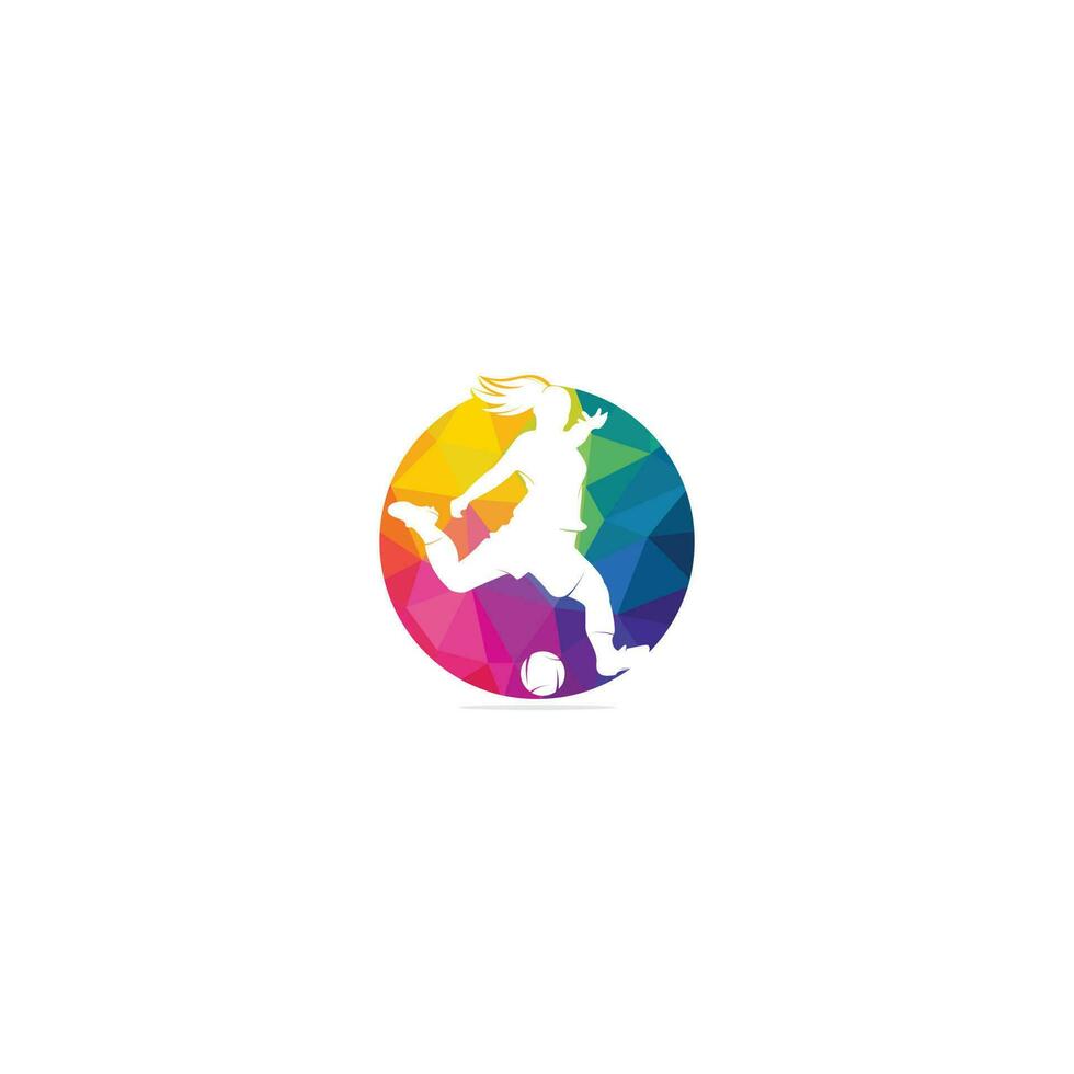 création de logo vectoriel de club de football féminin. concept de logo d'entreprise de sport de football féminin.