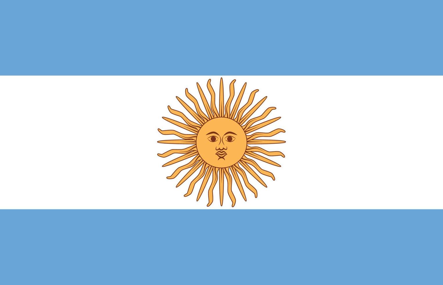 drapeau argentin original et simple isolé dans les couleurs officielles et proportionné correctement vecteur