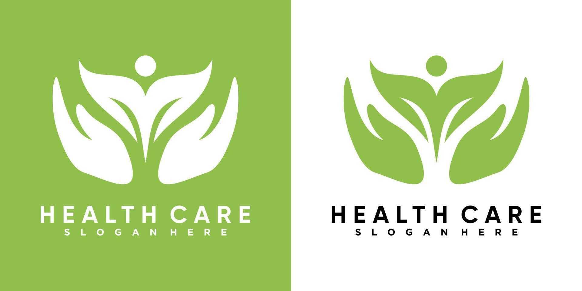 création de logo de soins sains avec concept créatif vecteur