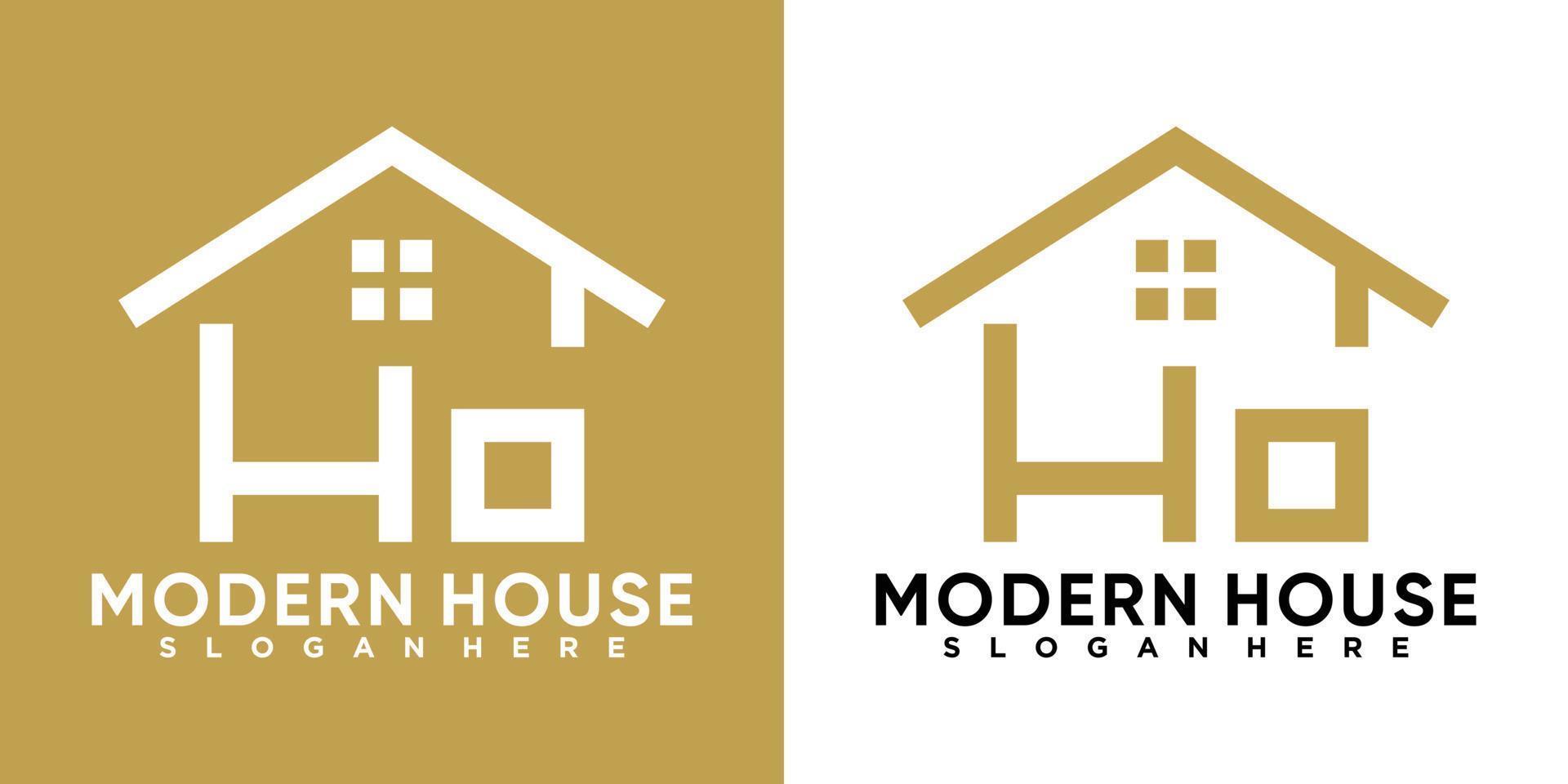 création de logo de maison moderne avec concept créatif vecteur