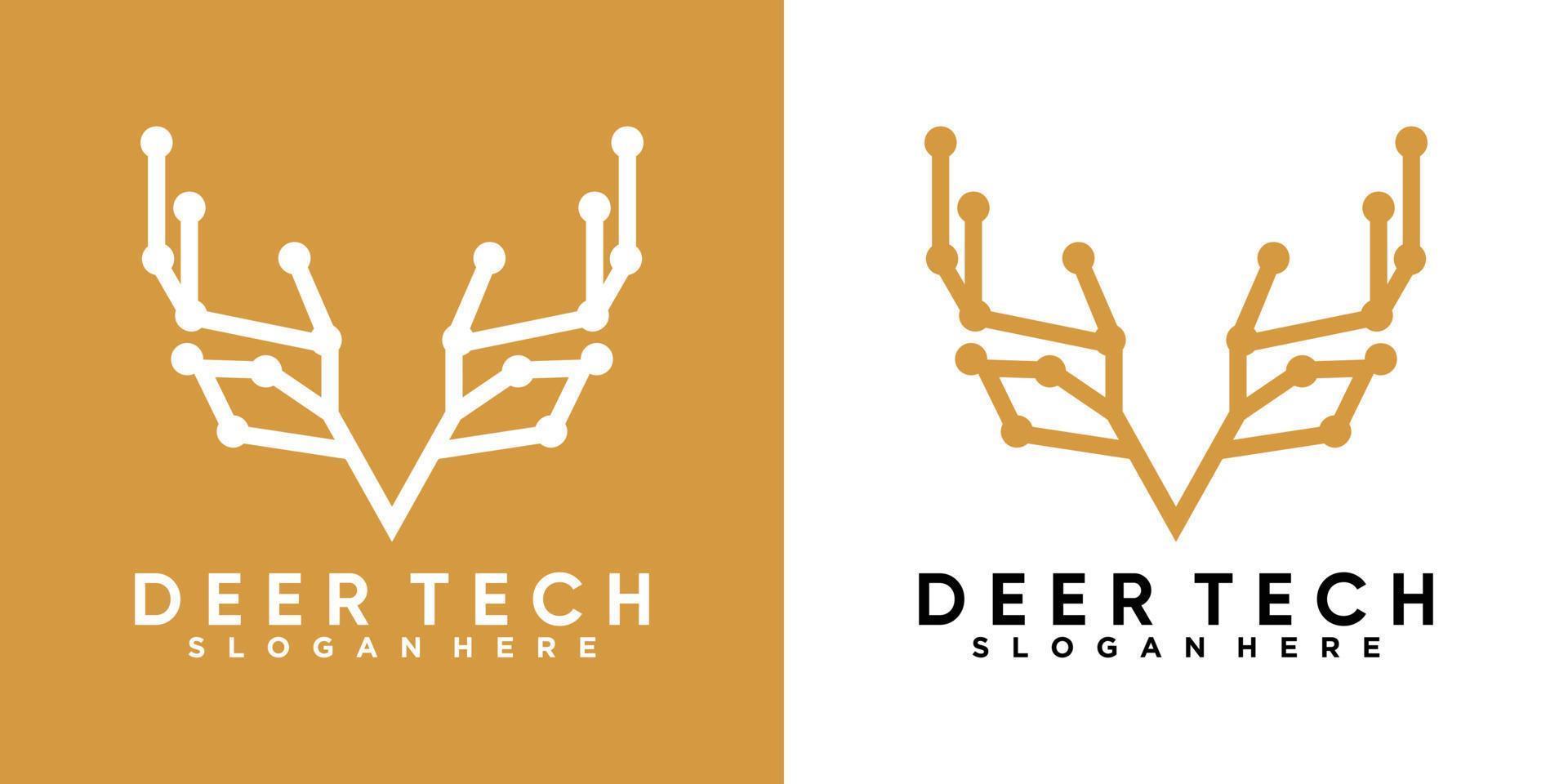 création de logo de technologie de cerf avec style et concept créatif vecteur