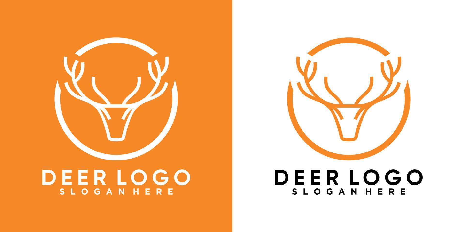 création de logo de cerf avec style et concept créatif vecteur