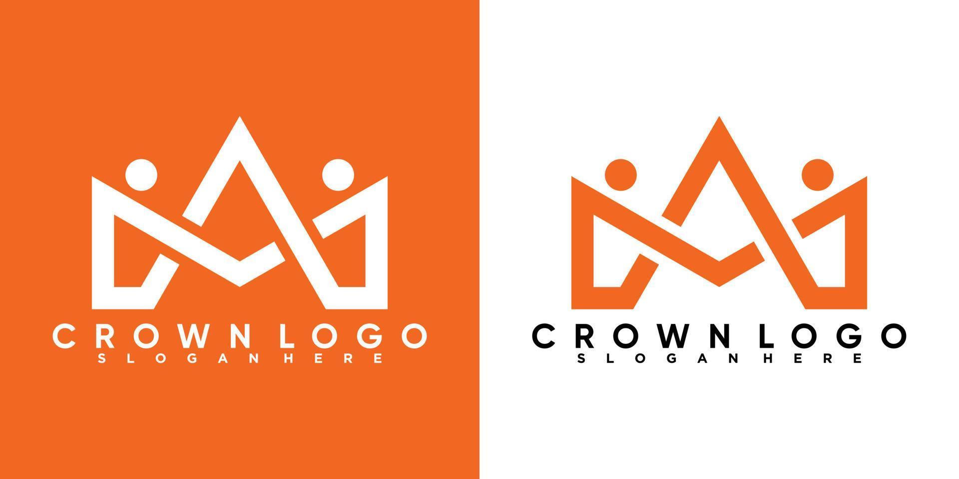 création de logo couronne avec concept créatif vecteur
