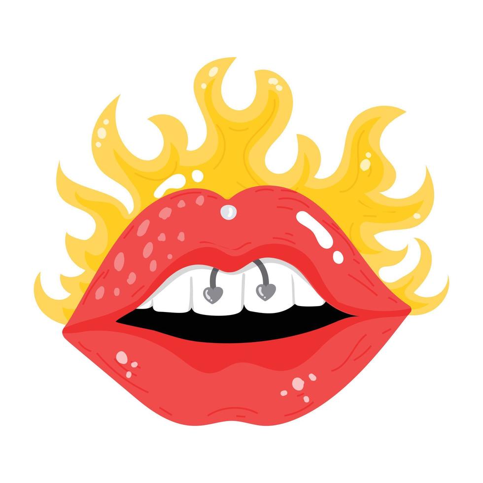 une icône plate de lèvres rouges télécharger vecteur