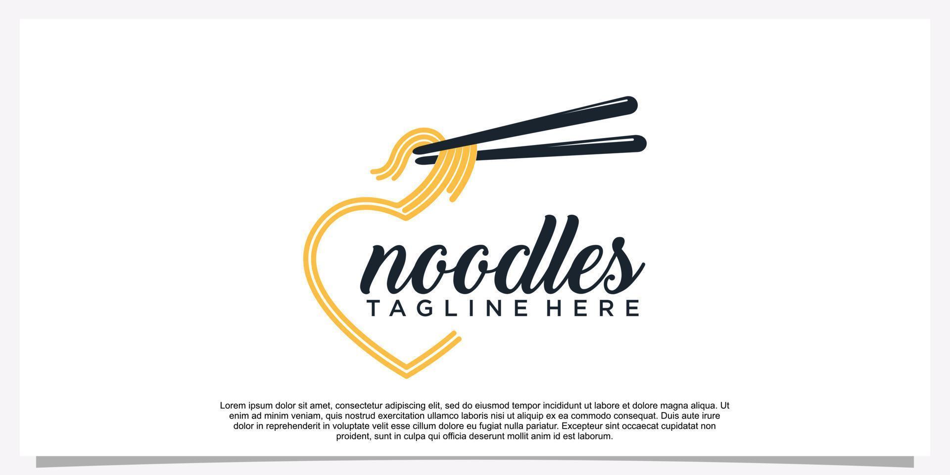 illustration de conception de logo de nouilles ramen pour icône de restaurant avec élément créatif vecteur premium partie 8