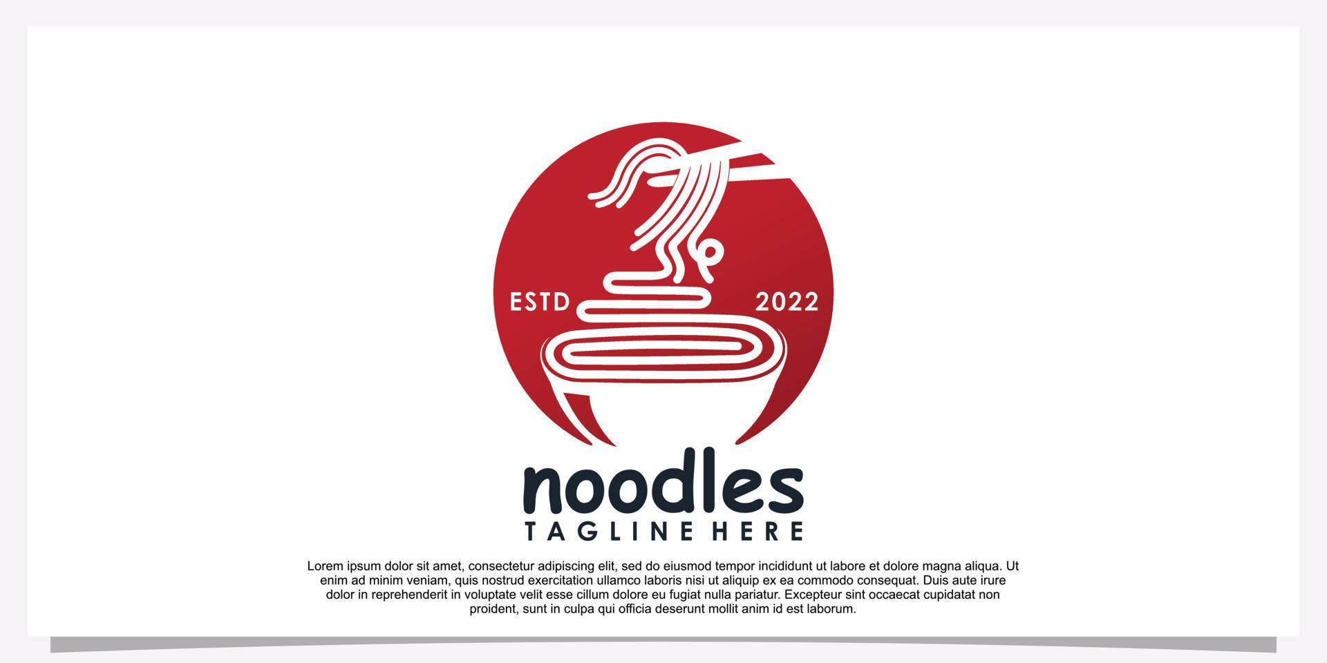 illustration de conception de logo de nouilles ramen pour icône de restaurant avec élément créatif vecteur premium partie 19