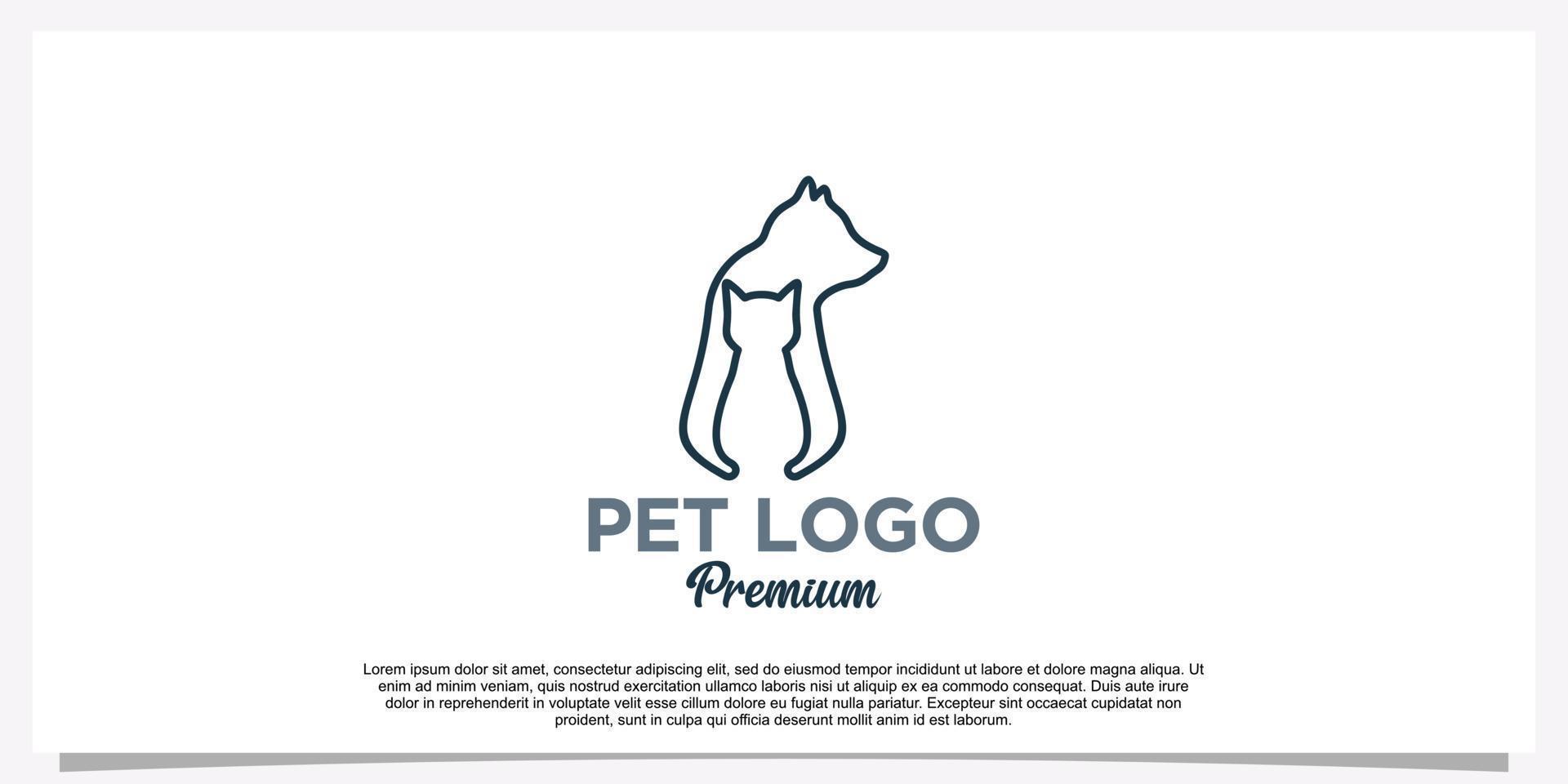 modèle de conception de logo pour animaux de compagnie icône pour animaux de compagnie concept simple vecteur premium