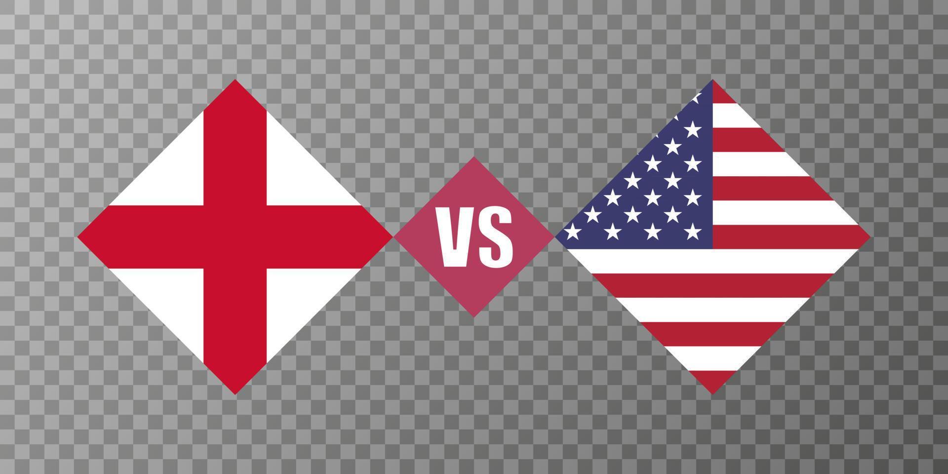 concept de drapeau angleterre vs usa. illustration vectorielle. vecteur