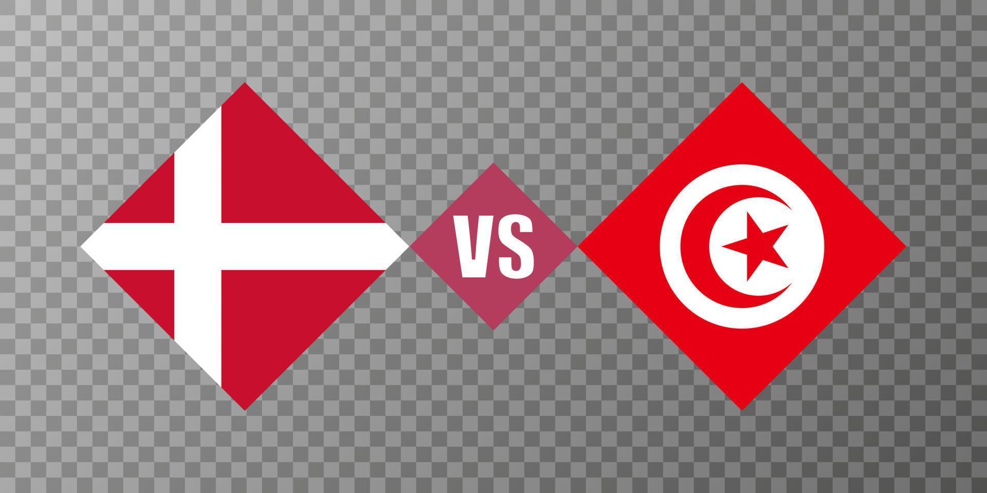concept de drapeau danemark vs tunisie. illustration vectorielle. vecteur