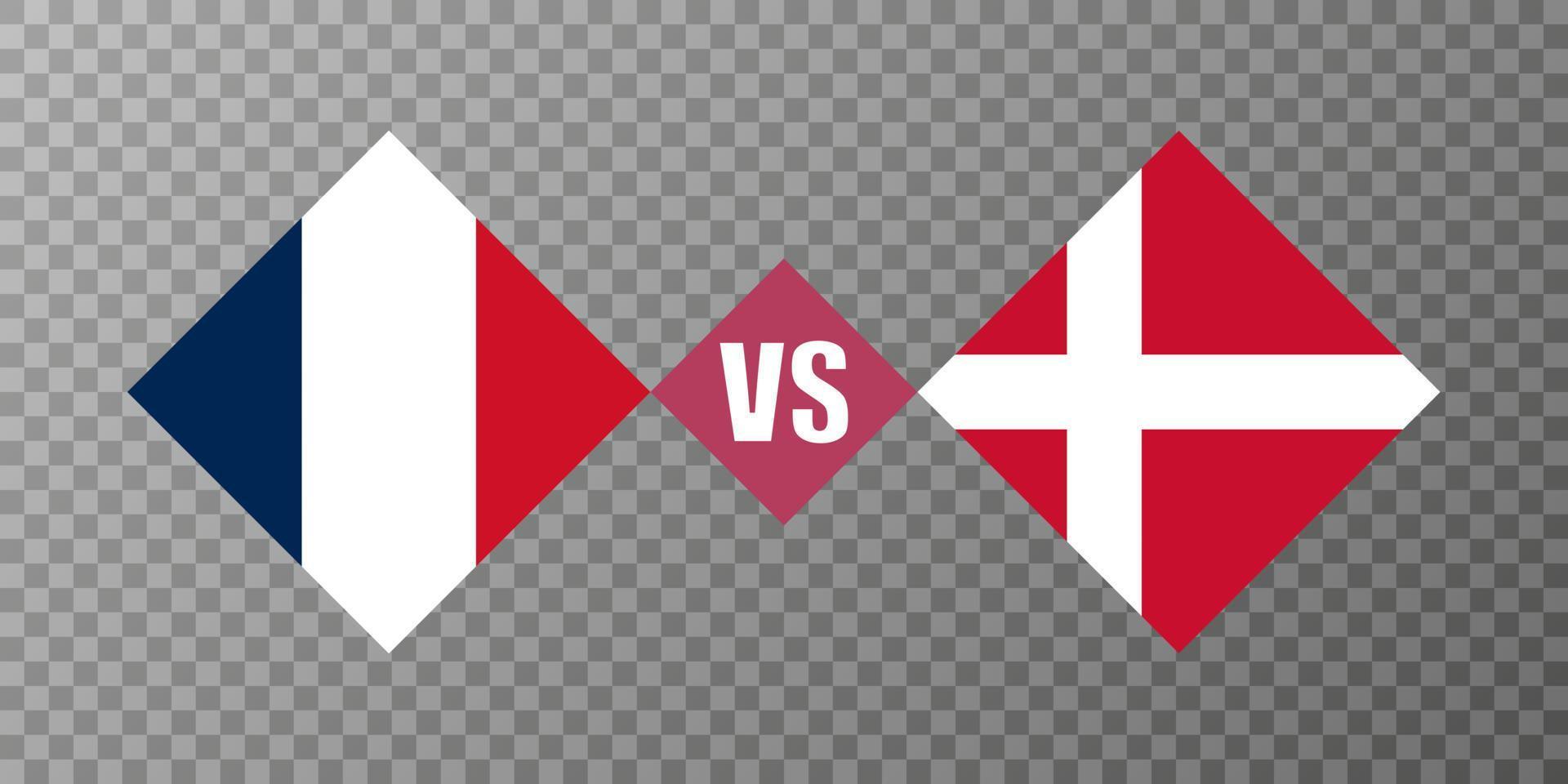 concept de drapeau france vs danemark. illustration vectorielle. vecteur