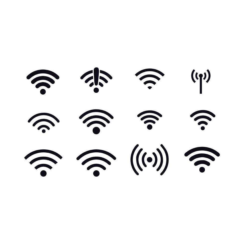 conception de vecteur d'icônes de signal wifi