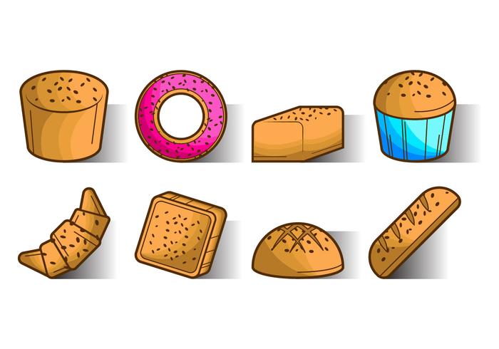 Vector d'icônes de pain de raisins gratuit