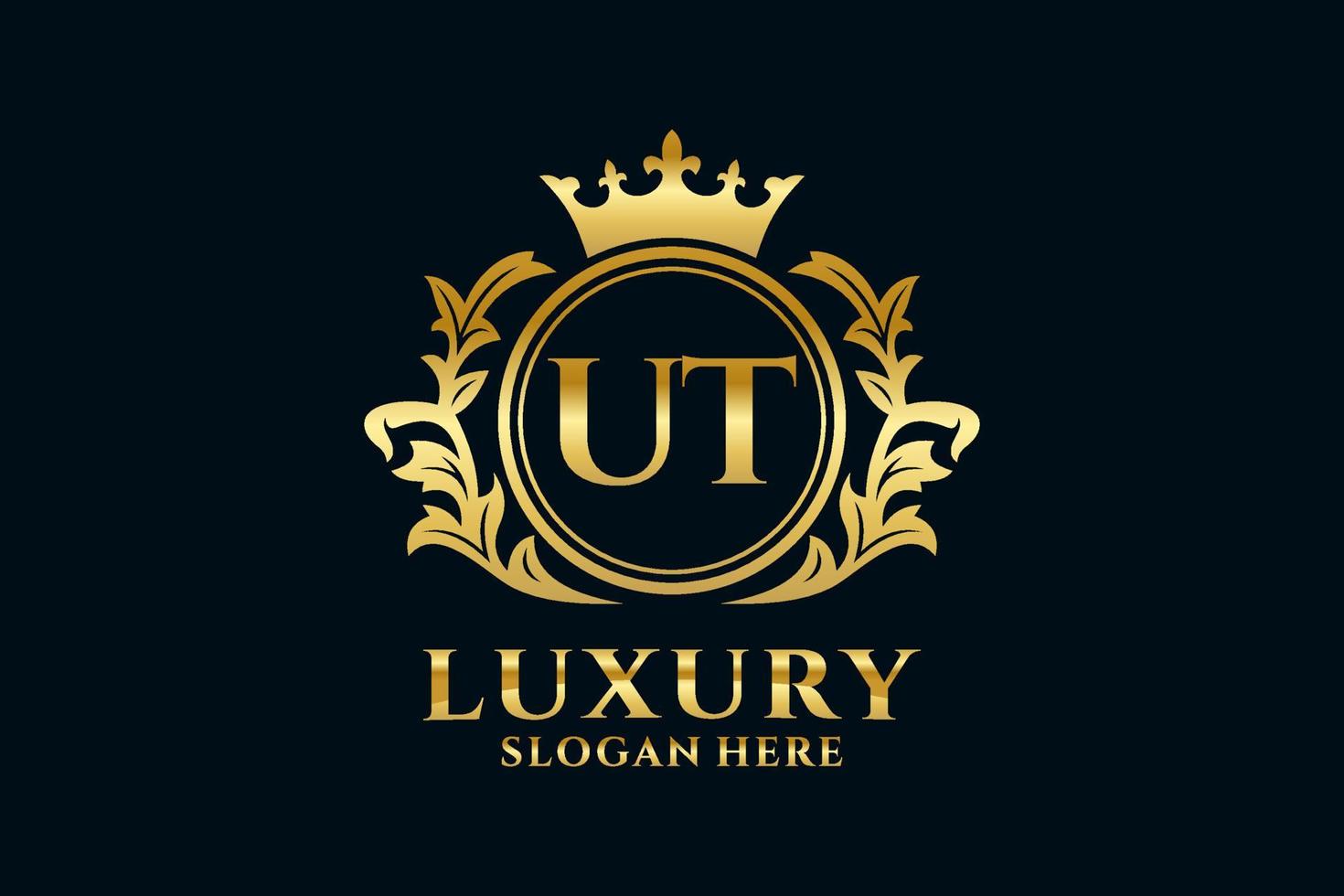 modèle de logo de luxe royal lettre initiale ut dans l'art vectoriel pour les projets de marque luxueux et autres illustrations vectorielles.