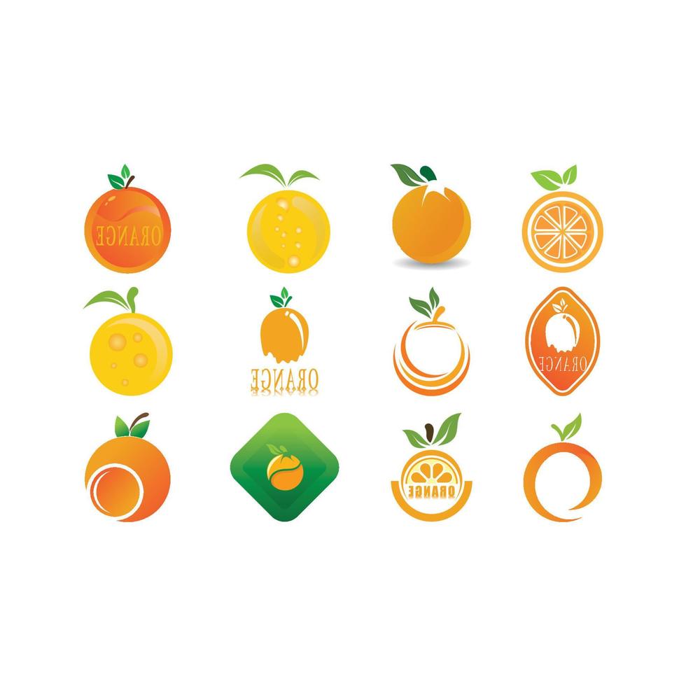 illustration de conception icône logo orange vecteur