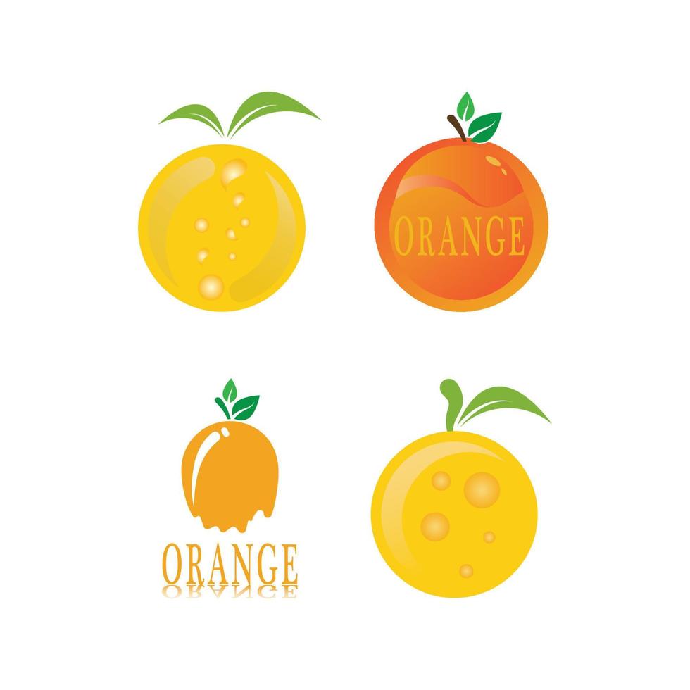 illustration de conception icône logo orange vecteur