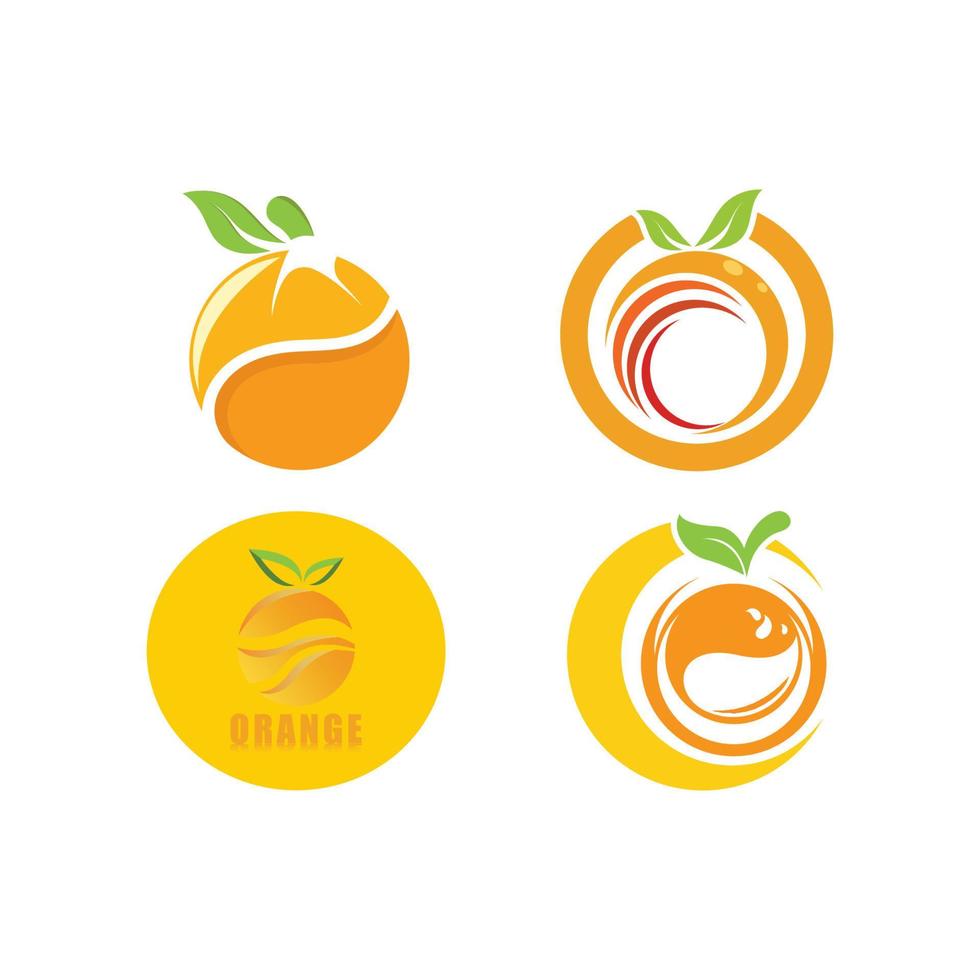 illustration de conception icône logo orange vecteur