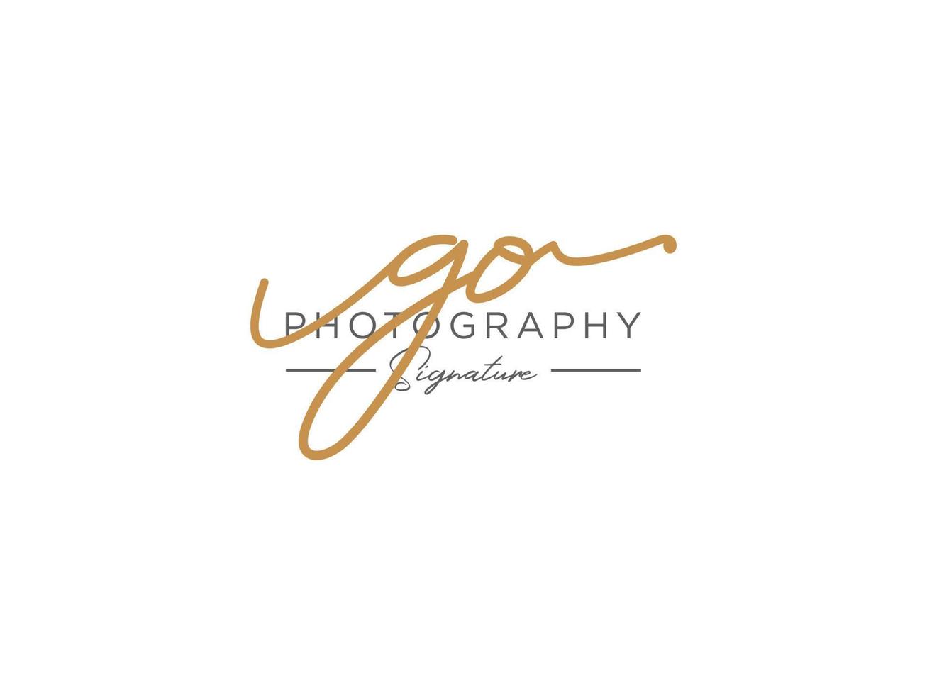lettre go signature logo template vecteur